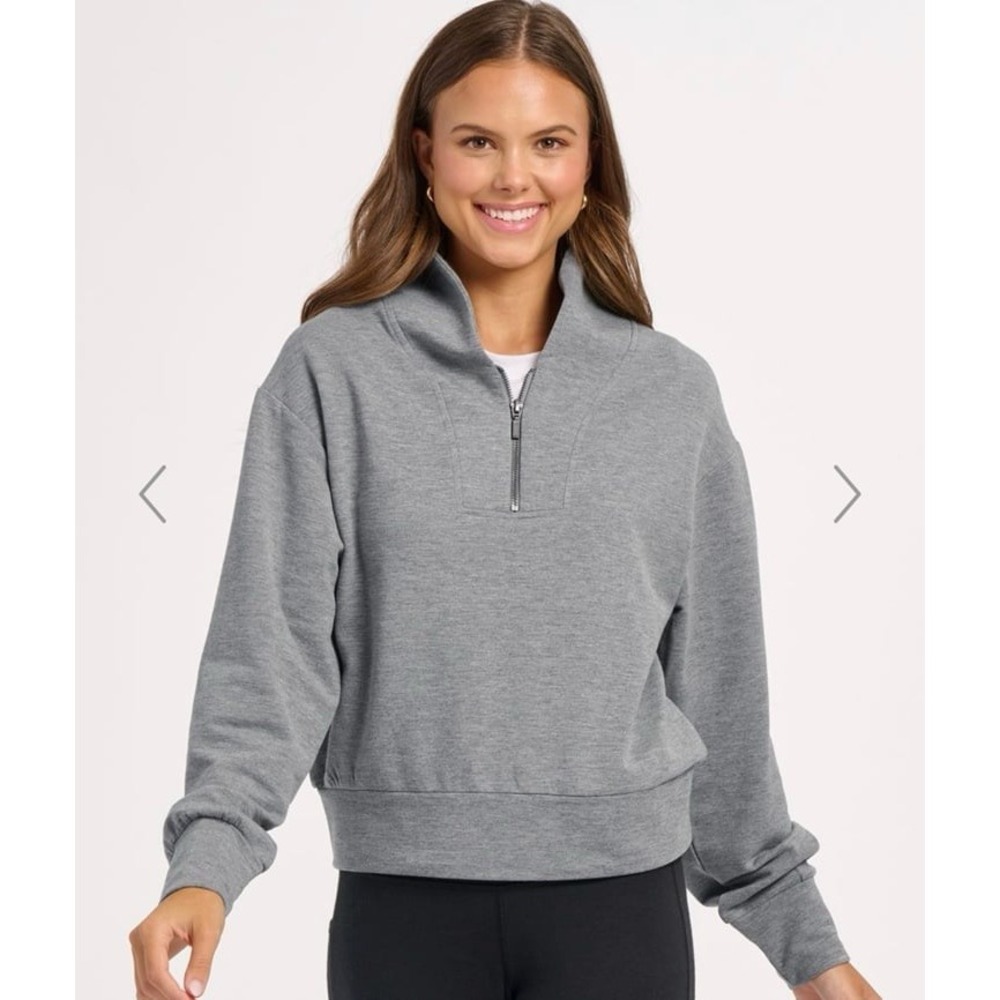 Boxercraft Dream Fleece 1/4 Zip Pullover Women's Medium Gray Lounge Cozy NWT